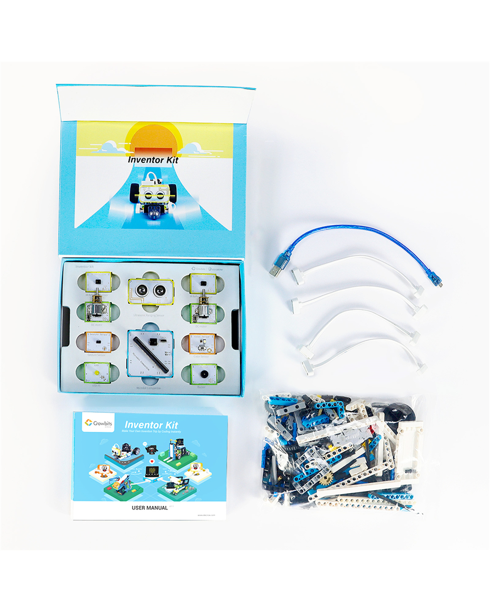 Crowbits Inventor Kit For Micro: Bit Programming Stem Educational Tool Diy Learning Kit Building Blocks Toy For Kids Gi front-1