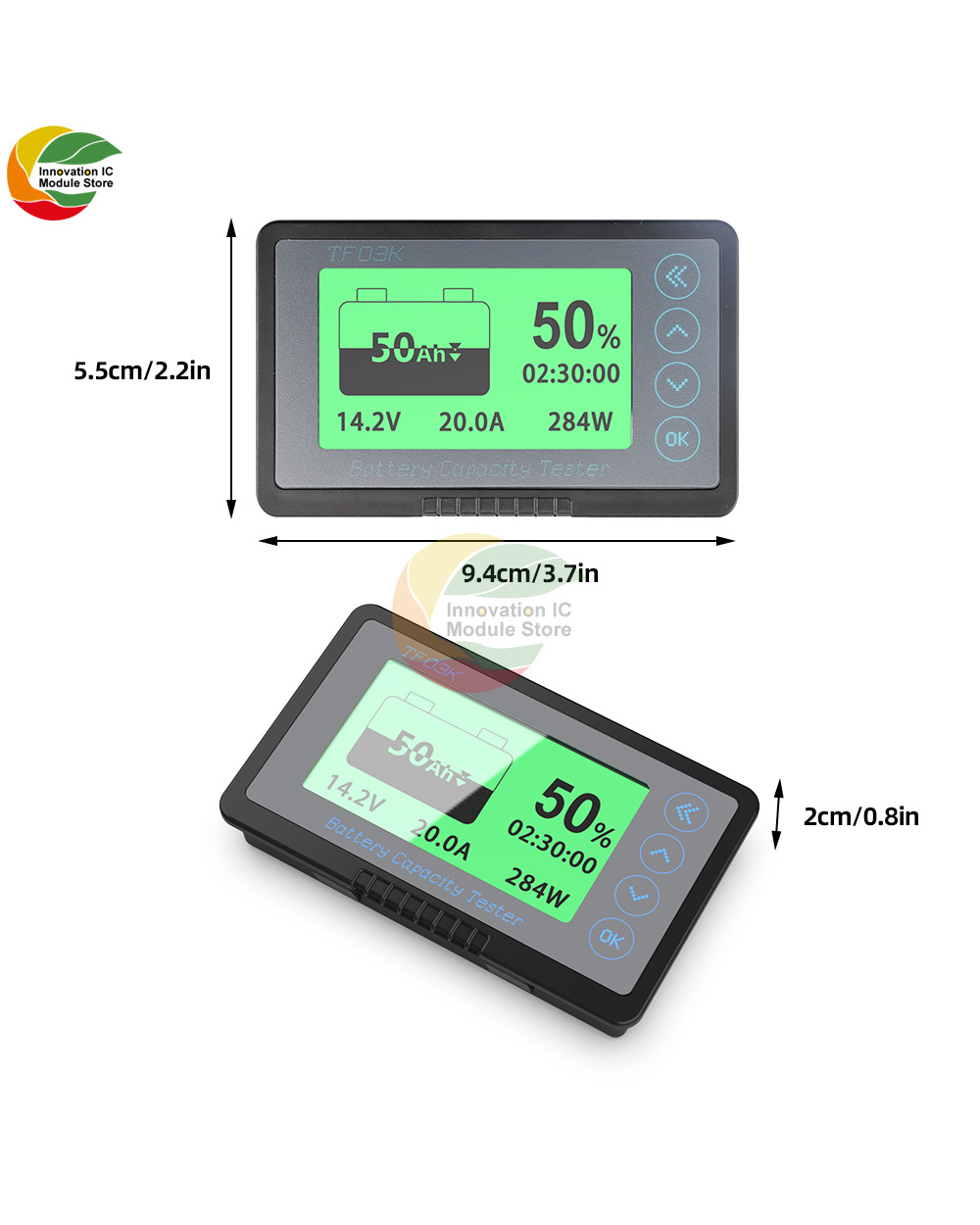 Tf03k With Shell Coulomb Counter Electric Car Rv Battery Gauge Display Dc Digital Display Voltmeter Capacity Detector D front-0