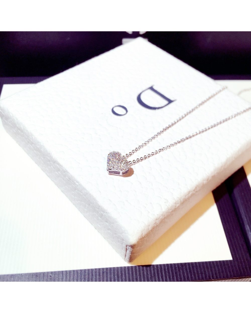 Luxury Zircon Love Heart Shape Necklace front-2