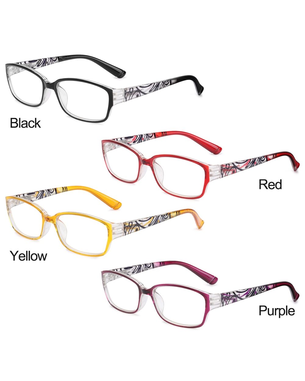 Women Fashion Flowers Pattern Anti-Blue Light Reading Glasses Urltra-Light Eye Protection Elegant Comfortable Eyeglasses front-4