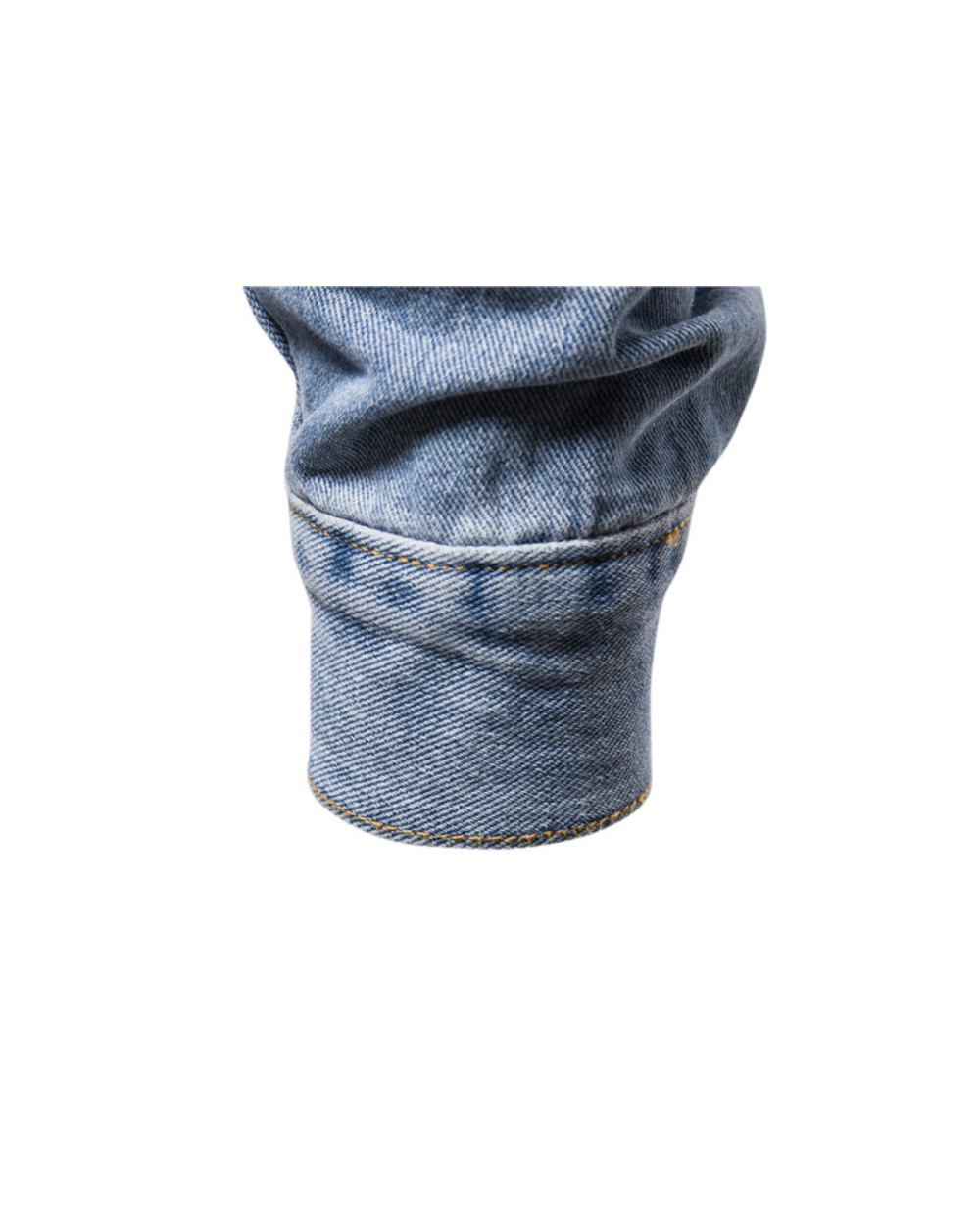 Cotton Denim Jacket Men Casual Solid Color Lapel Single Breasted Jean front-4