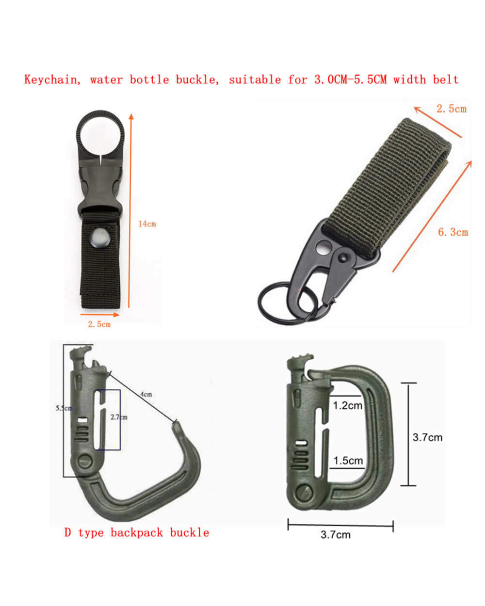 Outdoor Backpack Hook Military Tactical Nylon Safety Tool Accry Hiking Hunting Clim Survival Strap Hook Euipment front-4