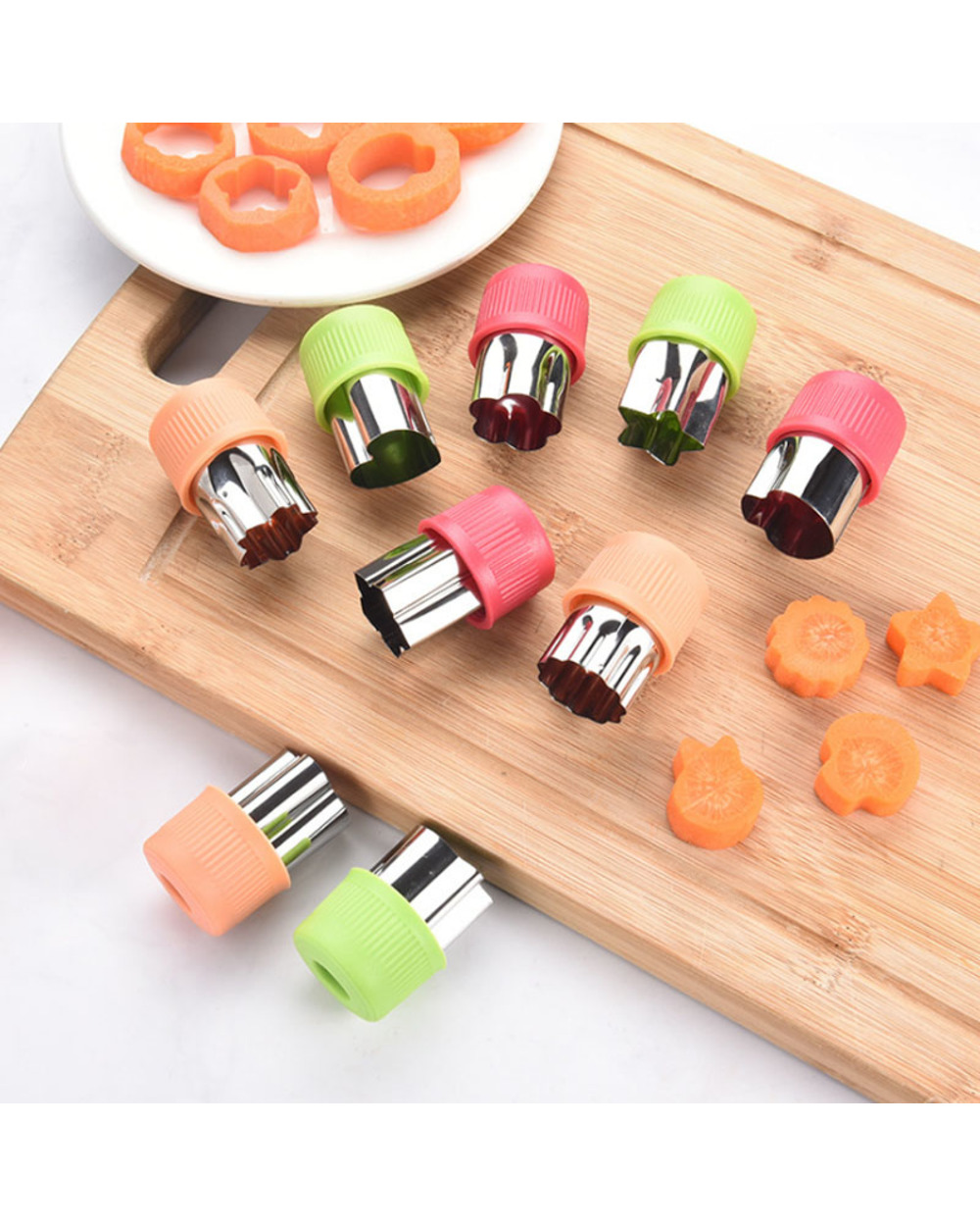 Vegetables Shape Cutter Plastic Handle 3Pcs Portable front-1