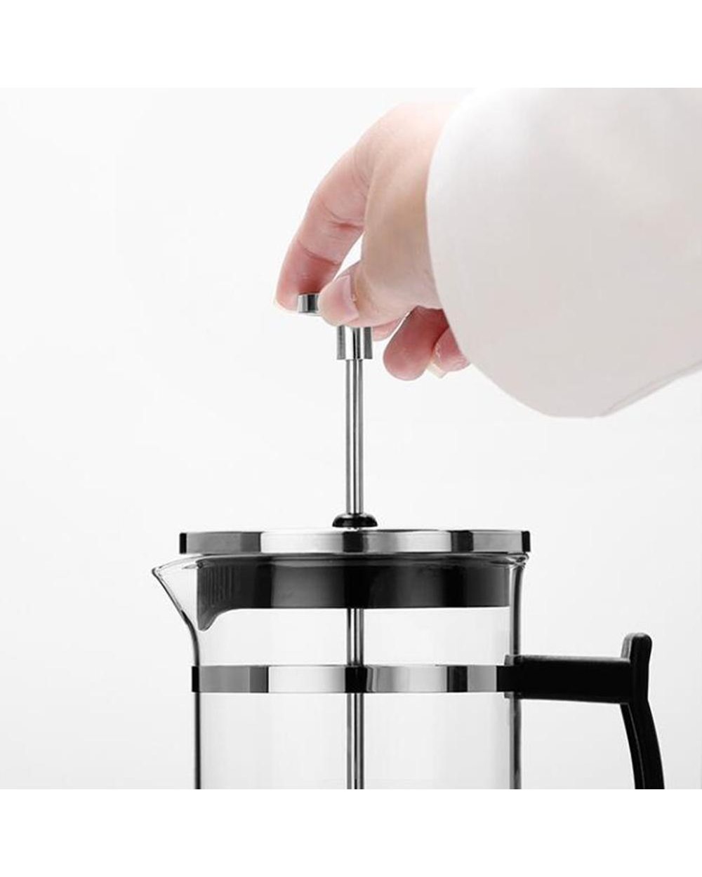 French Glass Teapot 350ml Manual Coffee Espresso Maker front-2
