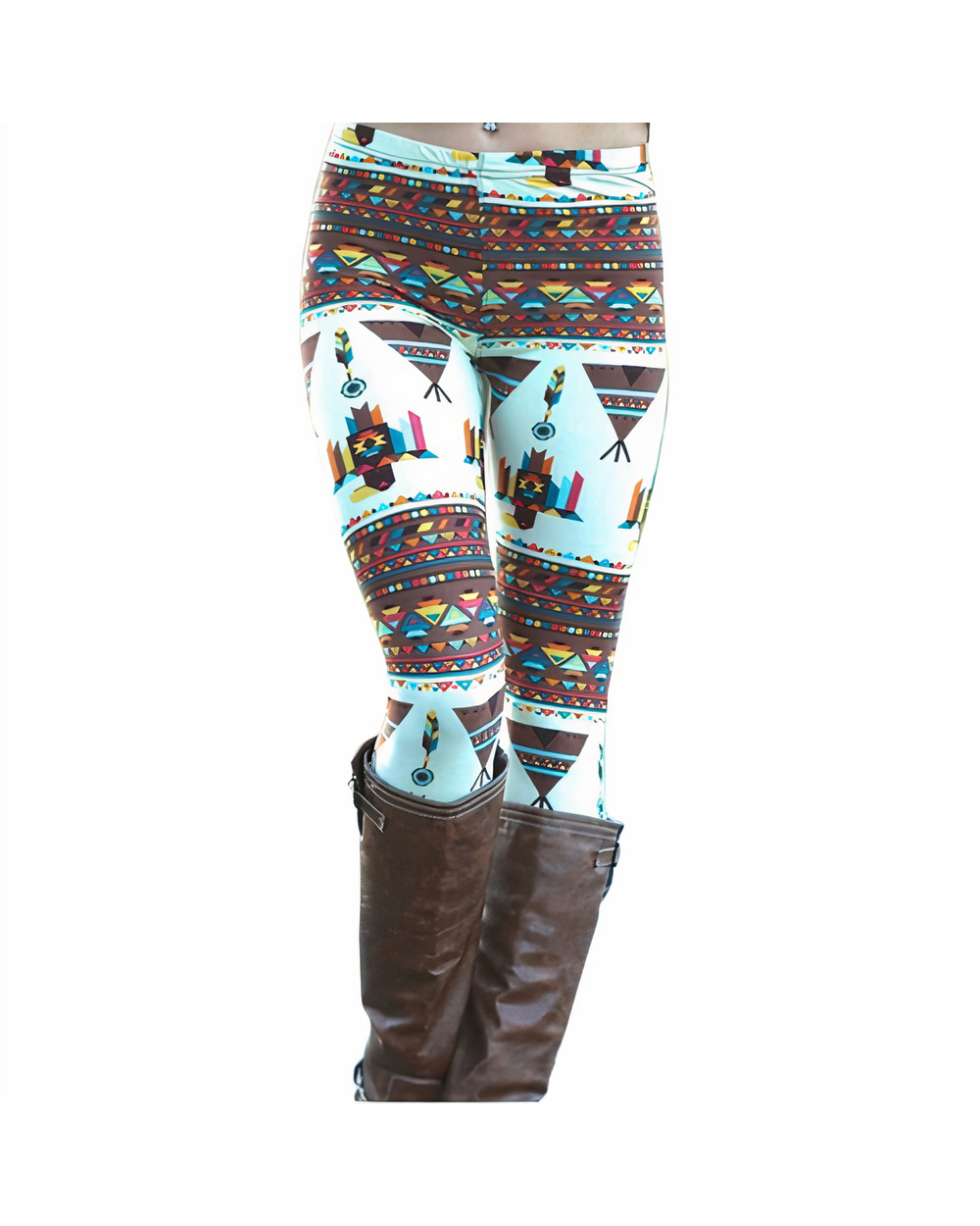 Leggings Pants Print High Waist Leggings Happy Christmas Party Long Pants Ladies Xmas Trousers VG06 front-0
