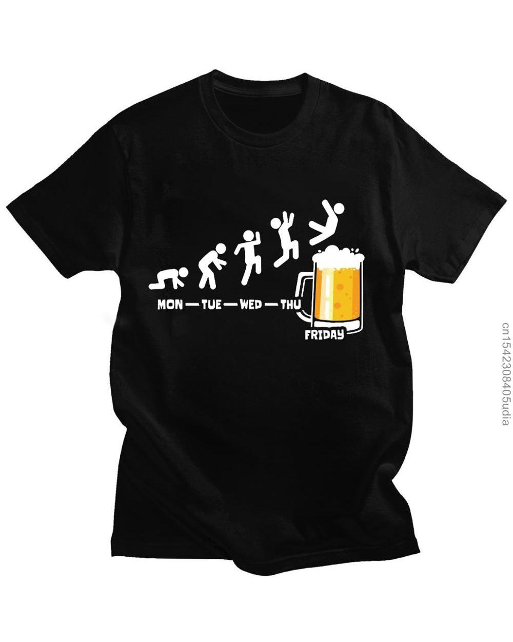 Week Craft Beer T Shirt Funny Men Tops Short Sleeve T-Shirt Cotton Mans Tshirt Drunk Tee Alcohol Drinking front-0