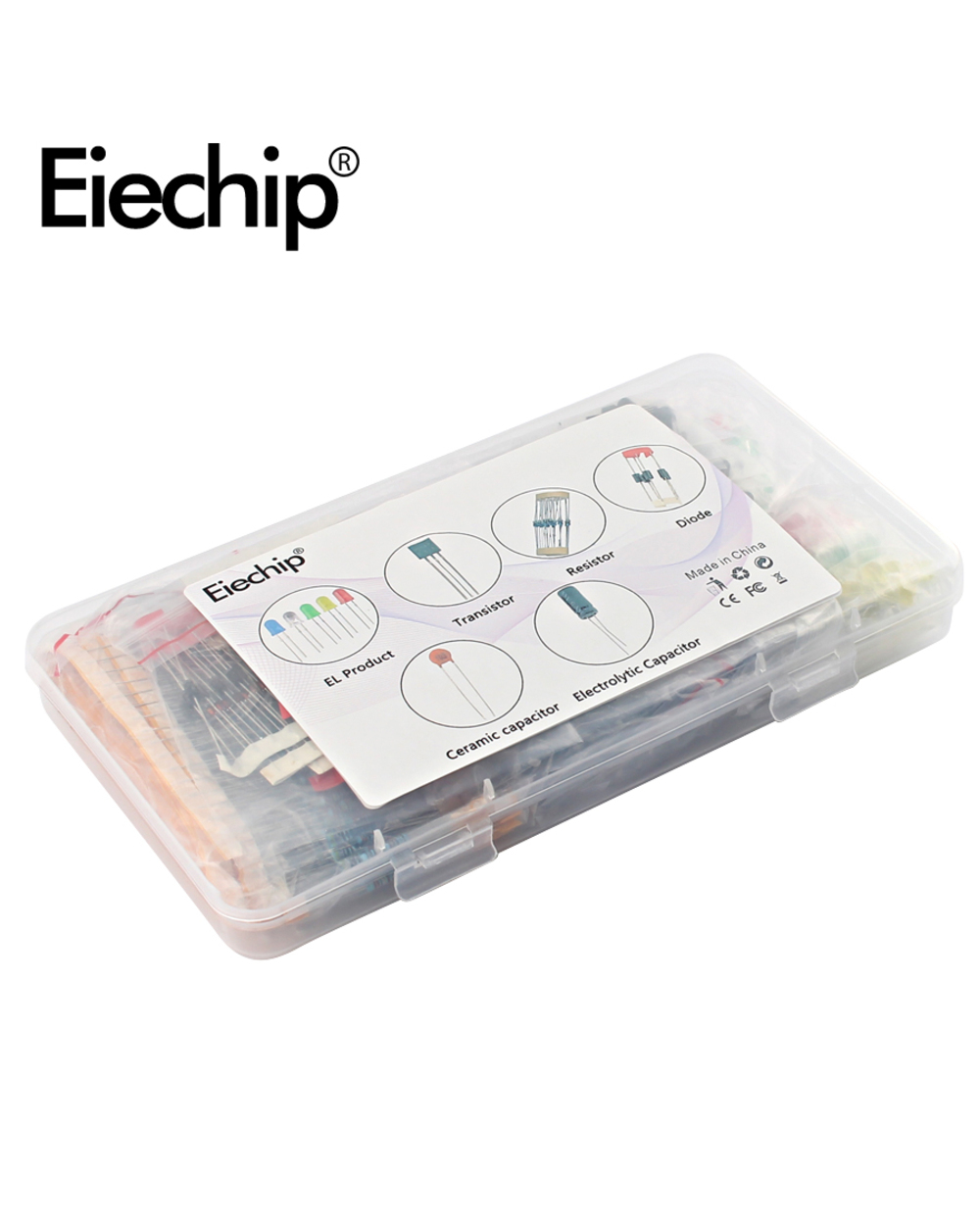 Electrolytic Capacitor Ceramic Kit Resistor Led Diodes Set Transistor Package Diy Assortment Electronic Components Kits front-2