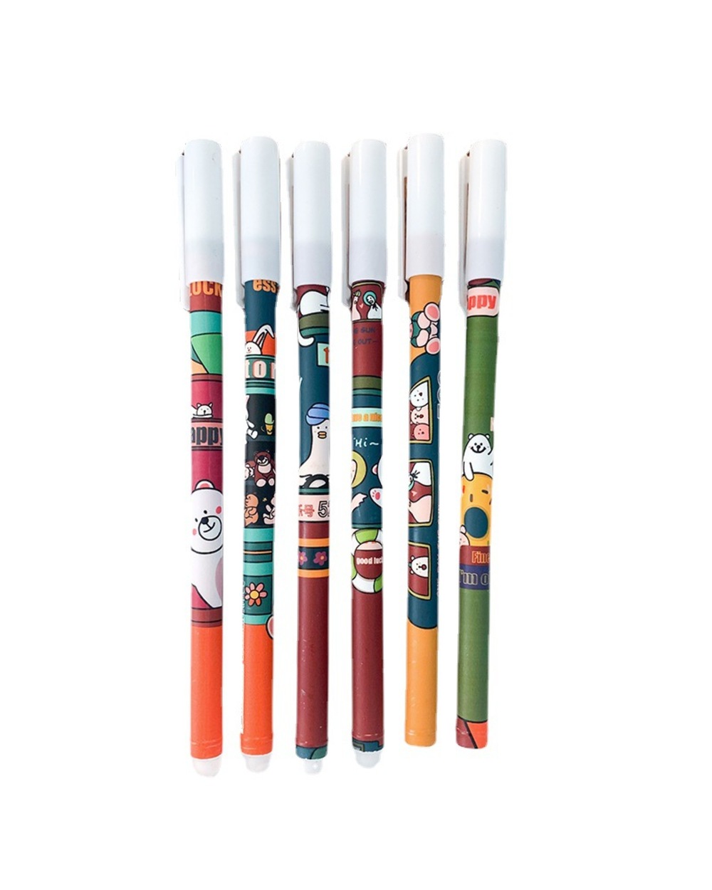 6Pcs Kawaii Game Cartoons Cute Neutral Erasable Pen Kawaii 0.5Mm Gel Pen School Office Supplies Kids Stationery Gift front-5