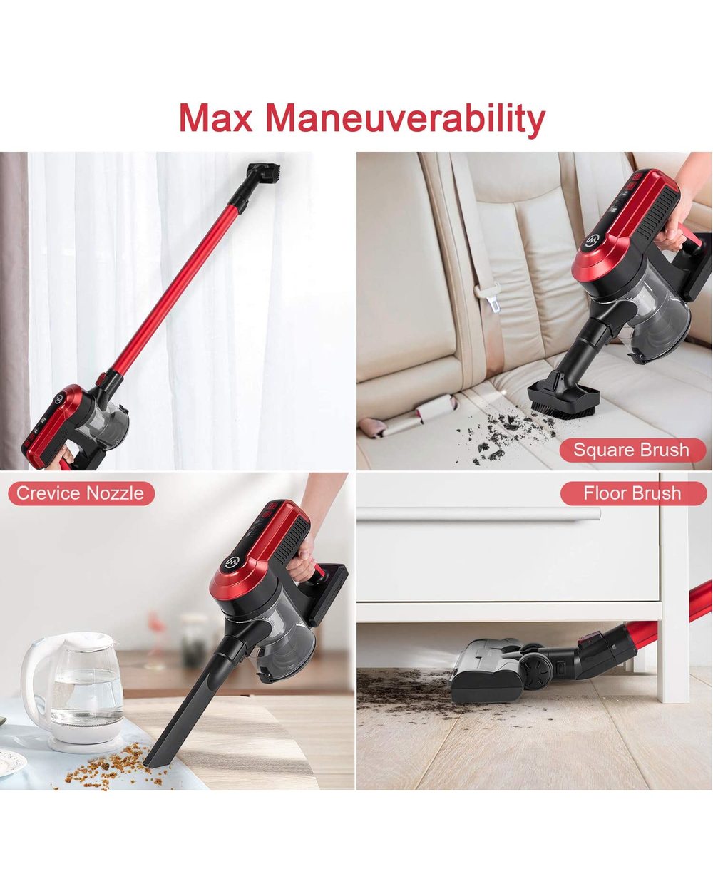 7 Day Delivery MOOSOO K23 Cordless Vacuum Cleaner 23kpa Suction HEPA