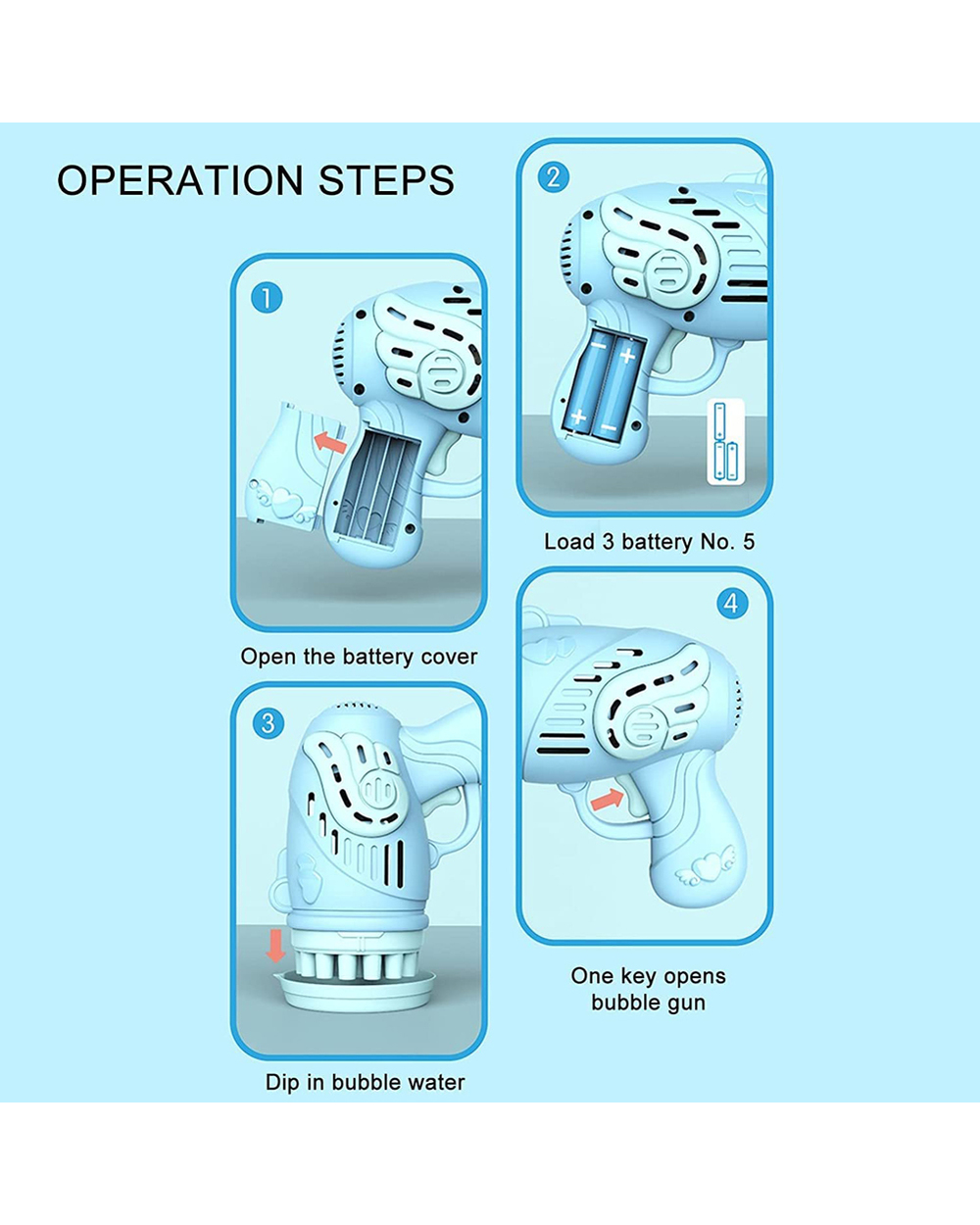Kids Automatic Water Bubble Machine Gun Toys front-4