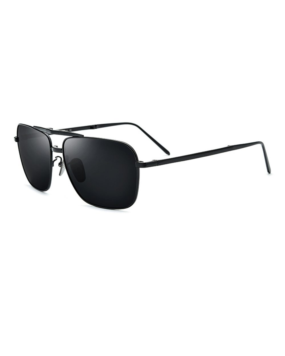 2022 Aluminum Alloy Sunglasses For Men Foldable Polarized Driving Glasses Black/Gold/Silver Frame Size:60-16-140Mm front-0
