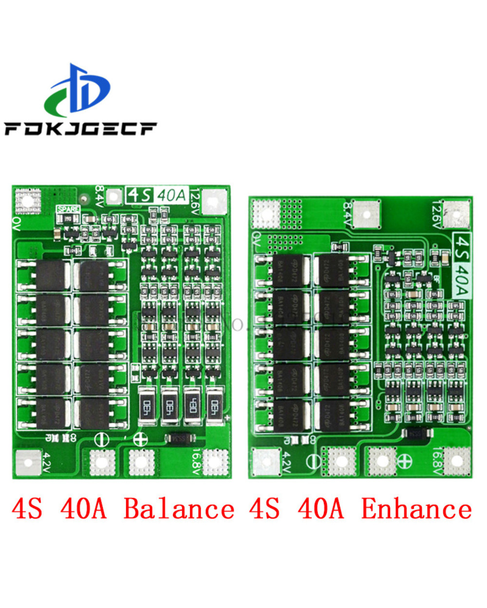 3S/4S 40A 60A Li-Ion Lithium Battery Charger Protection Board 18650 Bms For Drill Motor 11.1V 12.6V/14.8V 16.8V Enhance front-2
