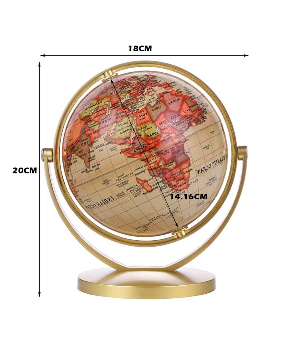 World Globe Map Rotating Stand World Earth Globe Map School Geography Educational Kids Exploring Home Decor front-4
