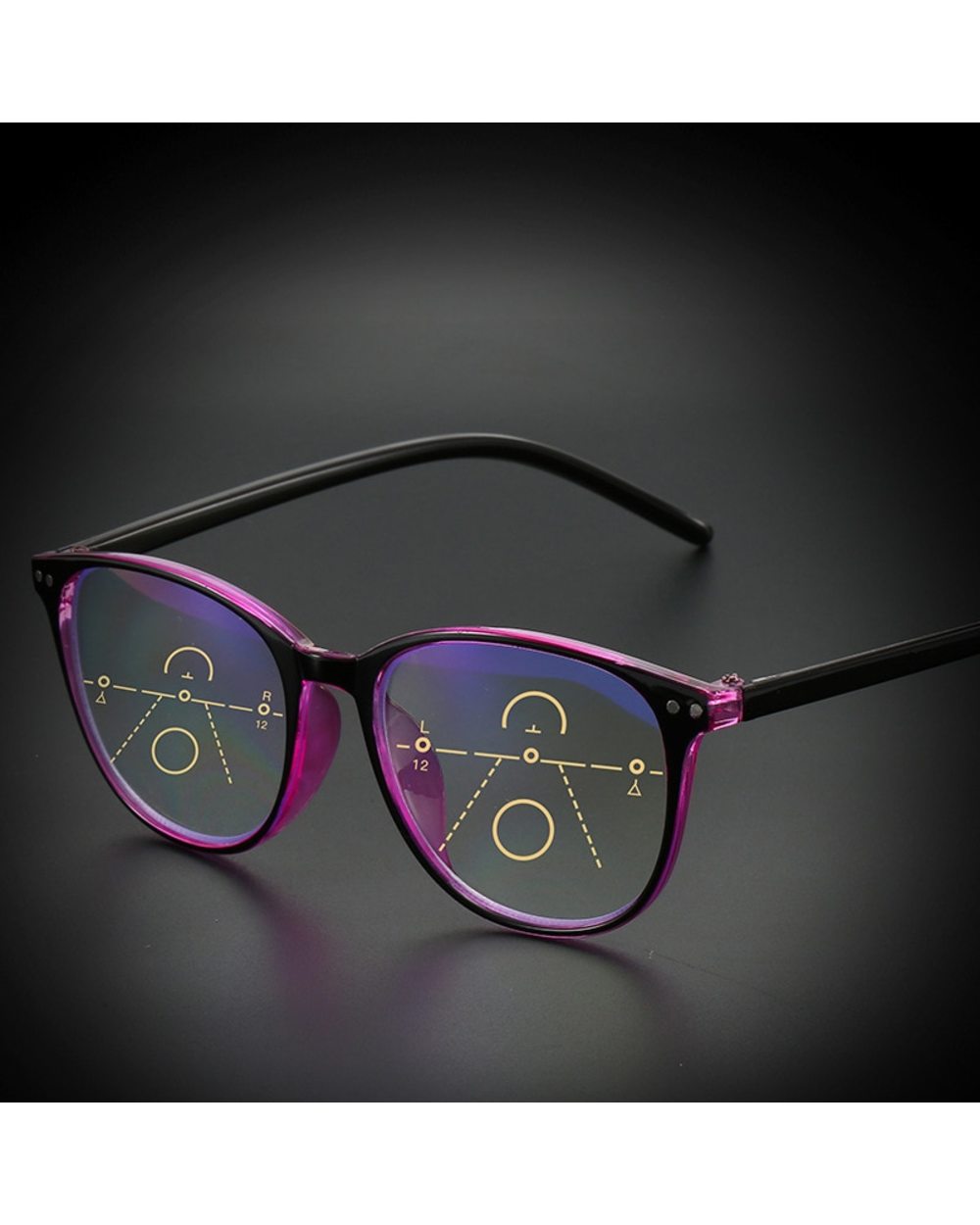 Iboode Retro Progressive Multifocal Reading Glasses Women Big Frame Anti Blue Rays Eye Protection Presbyopic Eyewear+1. front-0