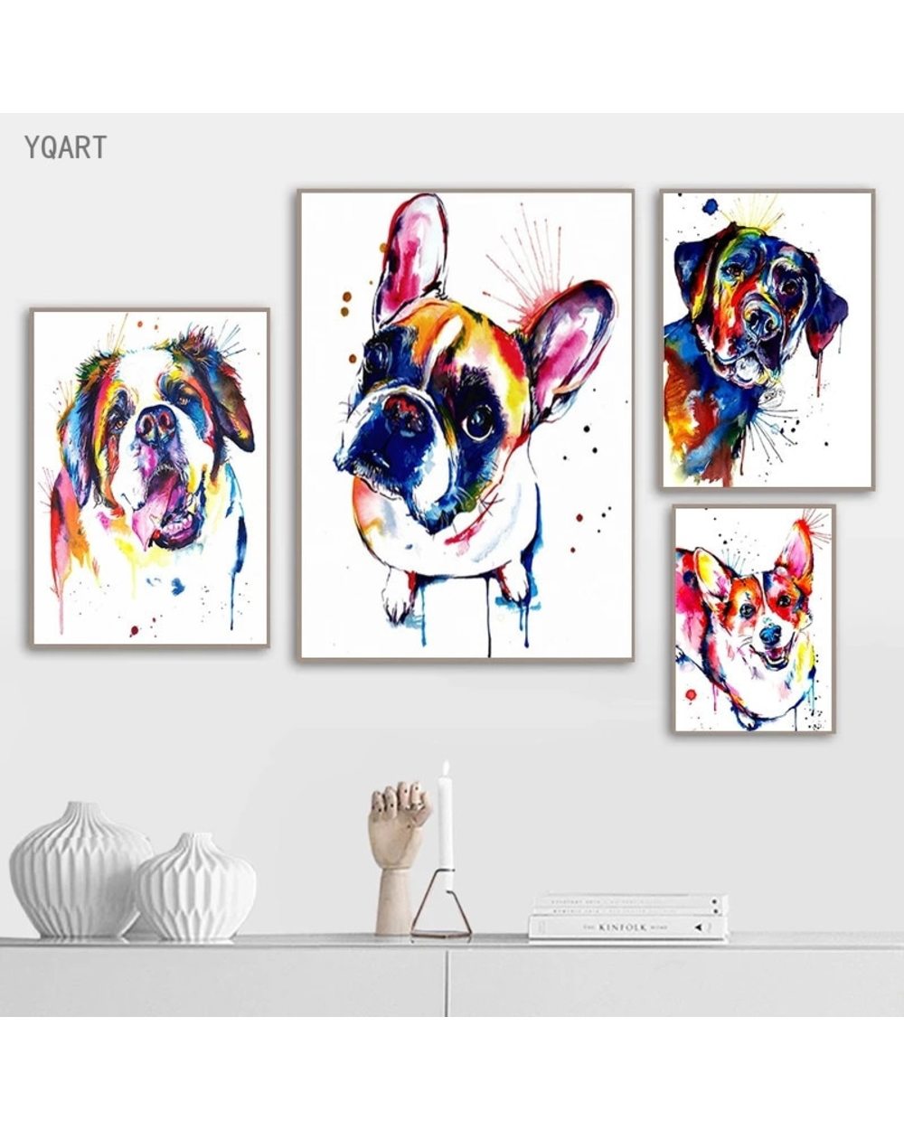 Bulldog Dog Canvas Paintings on the wall Labrador St Bernard Abstract Wall Art Decorative Pictures Home Decor front-0
