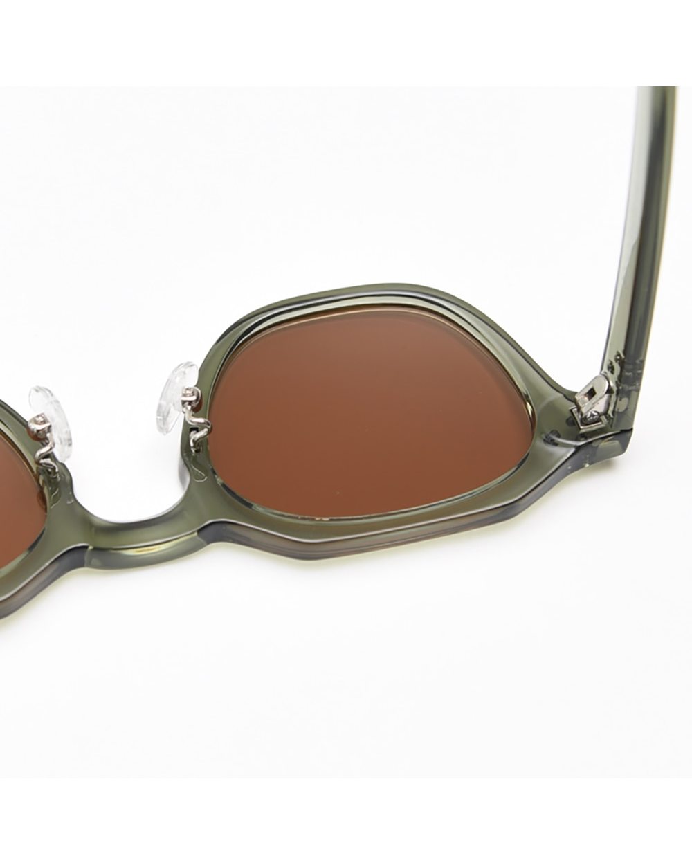 Peekaboo Korean Style Retro Sun Glasses For Women Tr90 Frame Polygon Polarized Sunglasses Uv400 Male Green Brown 2023 S front-3