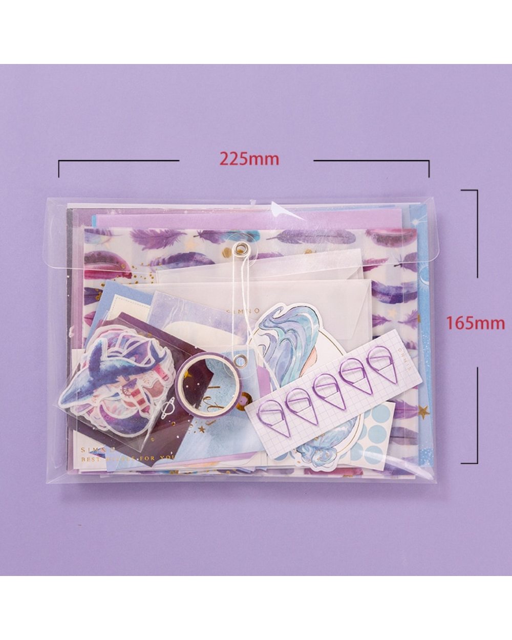 64/107 Pcs Yvaine's Scrapbooking Starter Pack : Paper, Washi Tape, Stickers, Set Writing Paper Cards front-5