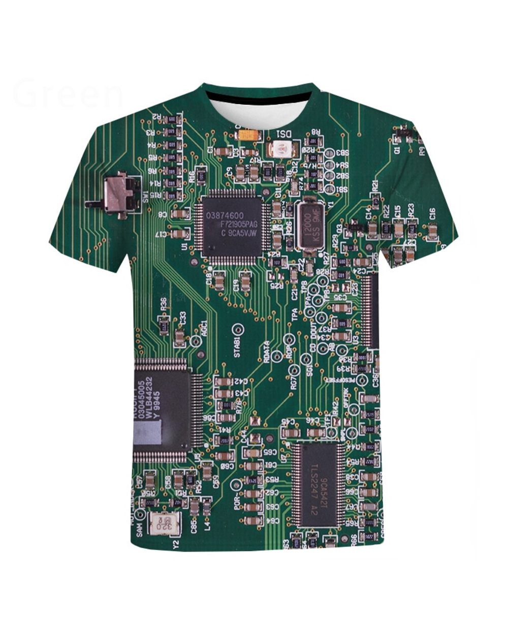 Electronic Chip Hip Hop T Shirt Men Women 3D Machine Print T-shirts Harajuku Harajuku Style Summer Short Sleeve Tee Tops front-0