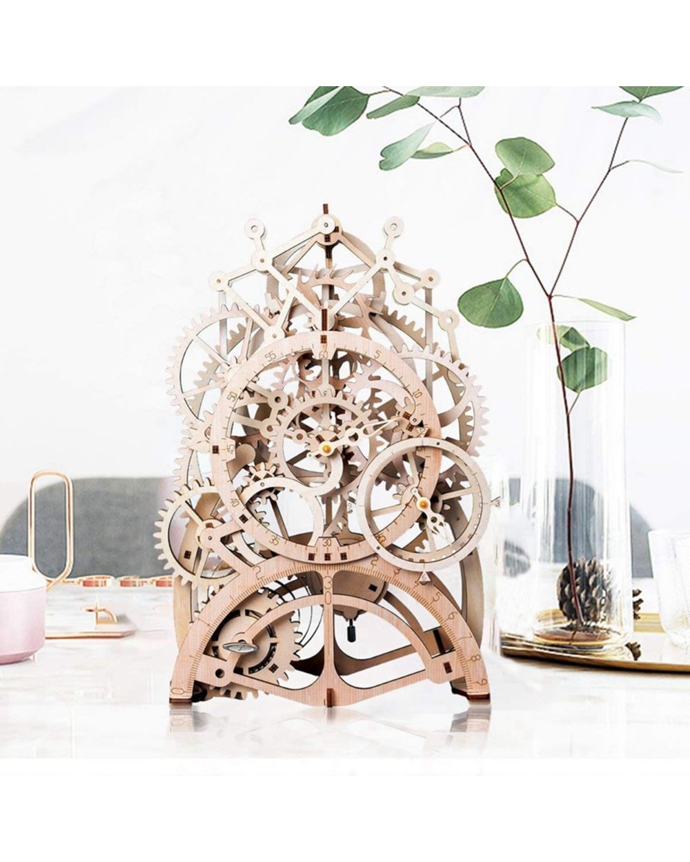 4 Kinds DIY Laser Cutting 3D Mechanical Model Wooden Model Building Block Kits Assembly Toy Gift for Children Adult front-3