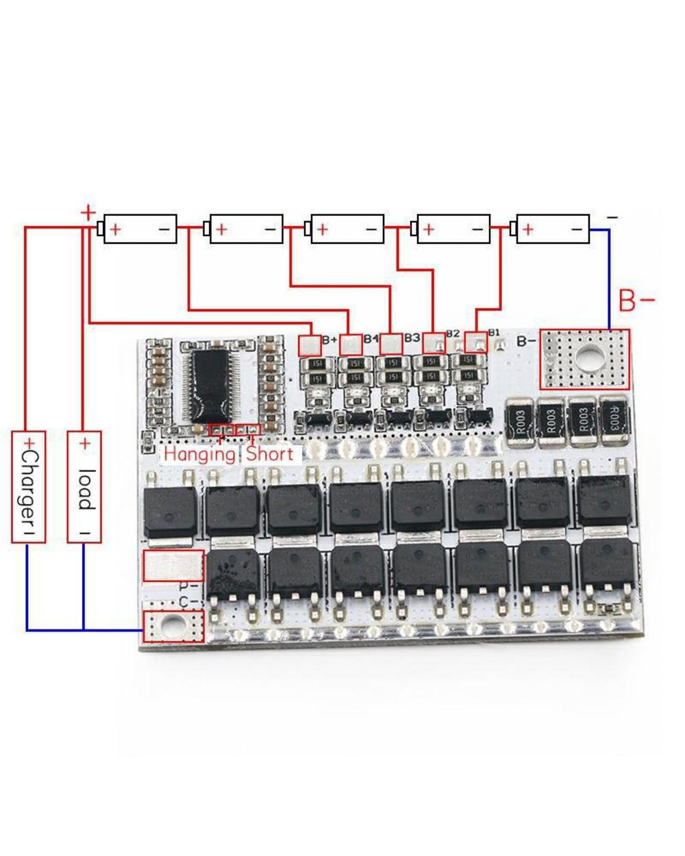 3S/4S/5S Bms 12V 16.8V 21V 3.7V 100A Li-Ion Lmo Ternary Lithium Battery Protection Circuit Board Li-Polymer Balance Cha front-2