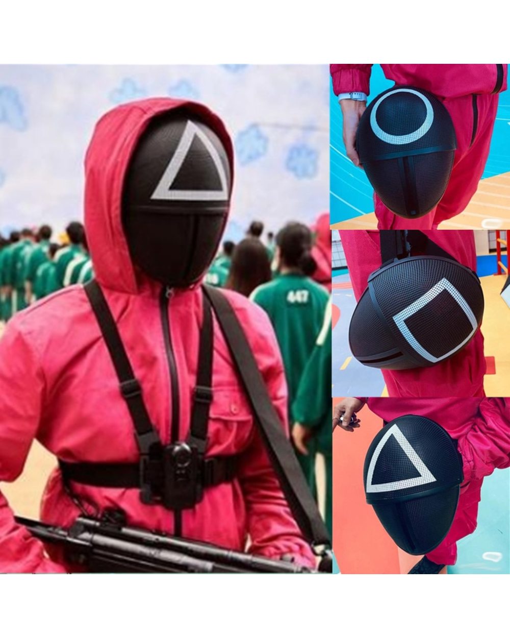 Squid Game Mask Cosplay Square Circle Triangle Black Masks Halloween Full Face front-0