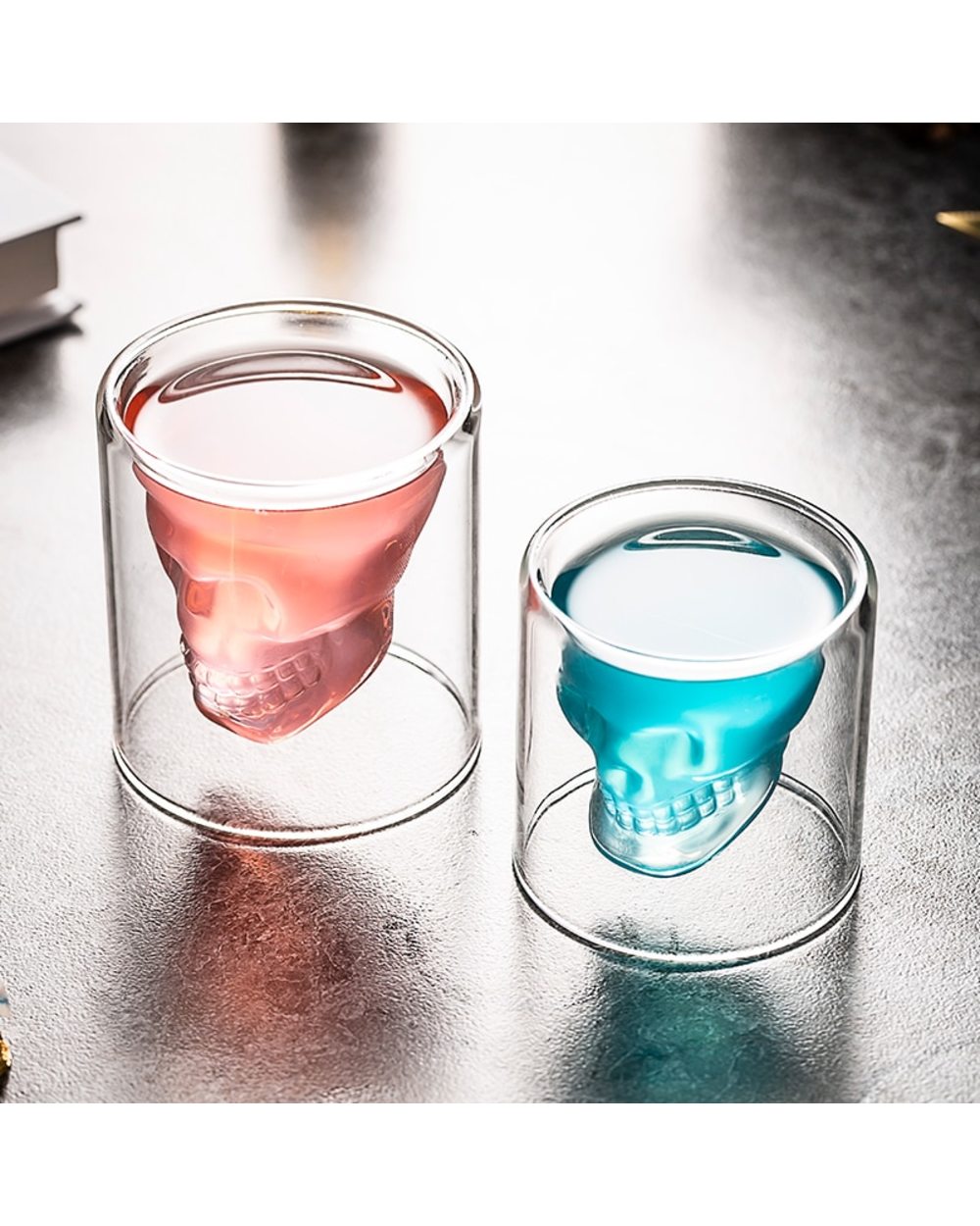 4pc one set skull Head cup double layer front-4