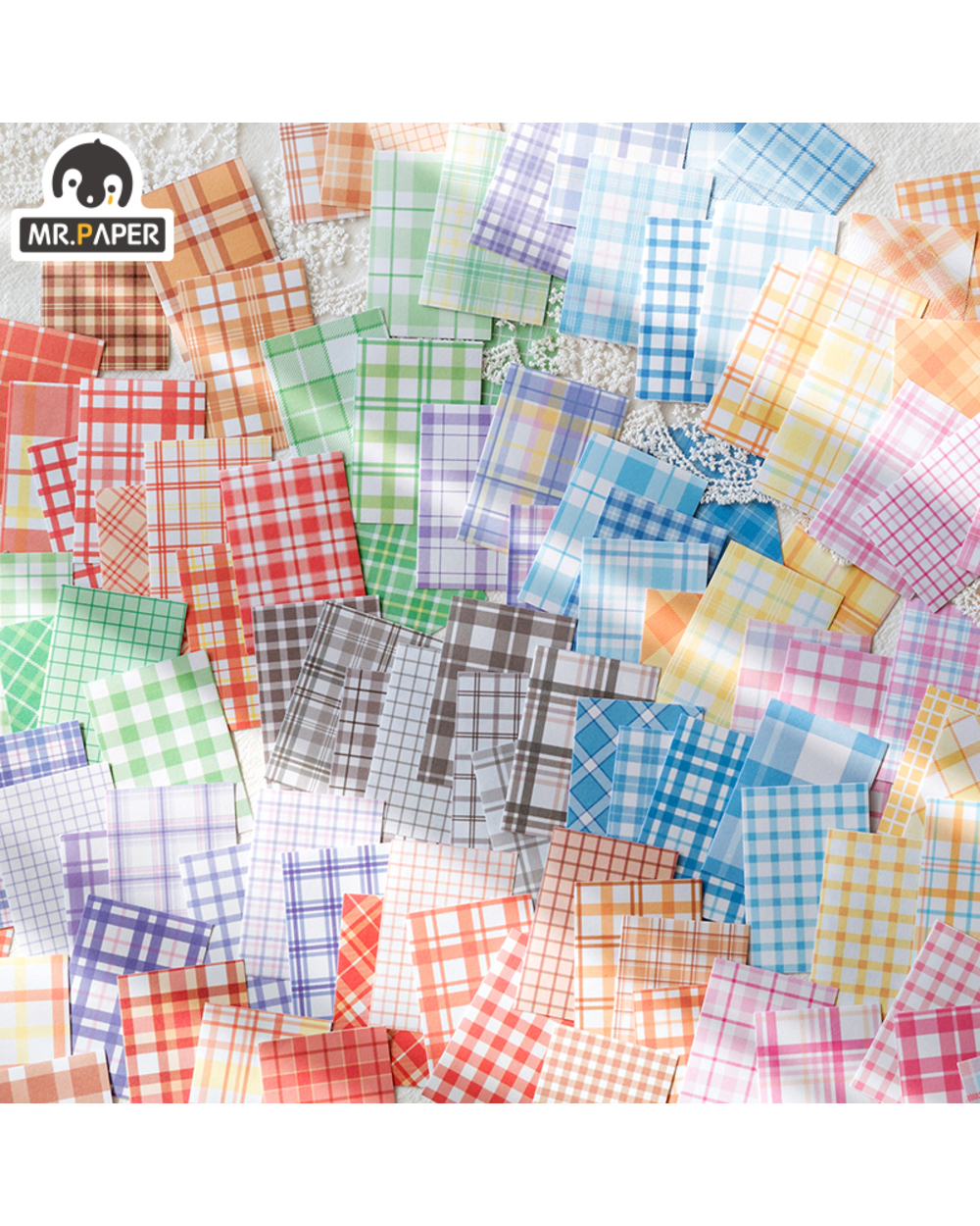 Mr.Paper 8 Designs Douben A Plaid Series Ins Style Notepad Creative Manual Stationery Office Supplies Notepad front-1