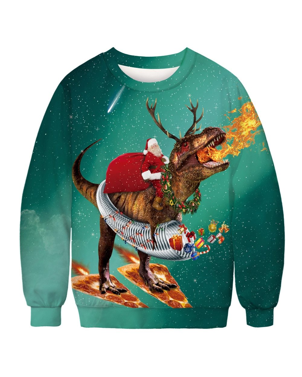 Ugly Christmas Sweaters Jumper Tops New 3D Dinosaur Print Men Women Xmas Pullover Sweatshirt Autumn Christmas Sweater front-3