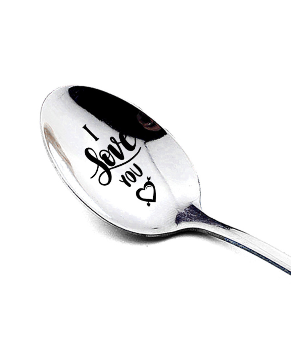 1Pc Creative Wedding I Love You Stainless Spoon Coffee Spoons Dessert Ice Cream Fruit Spoon For Lover Gifts Engraved Sp front-0