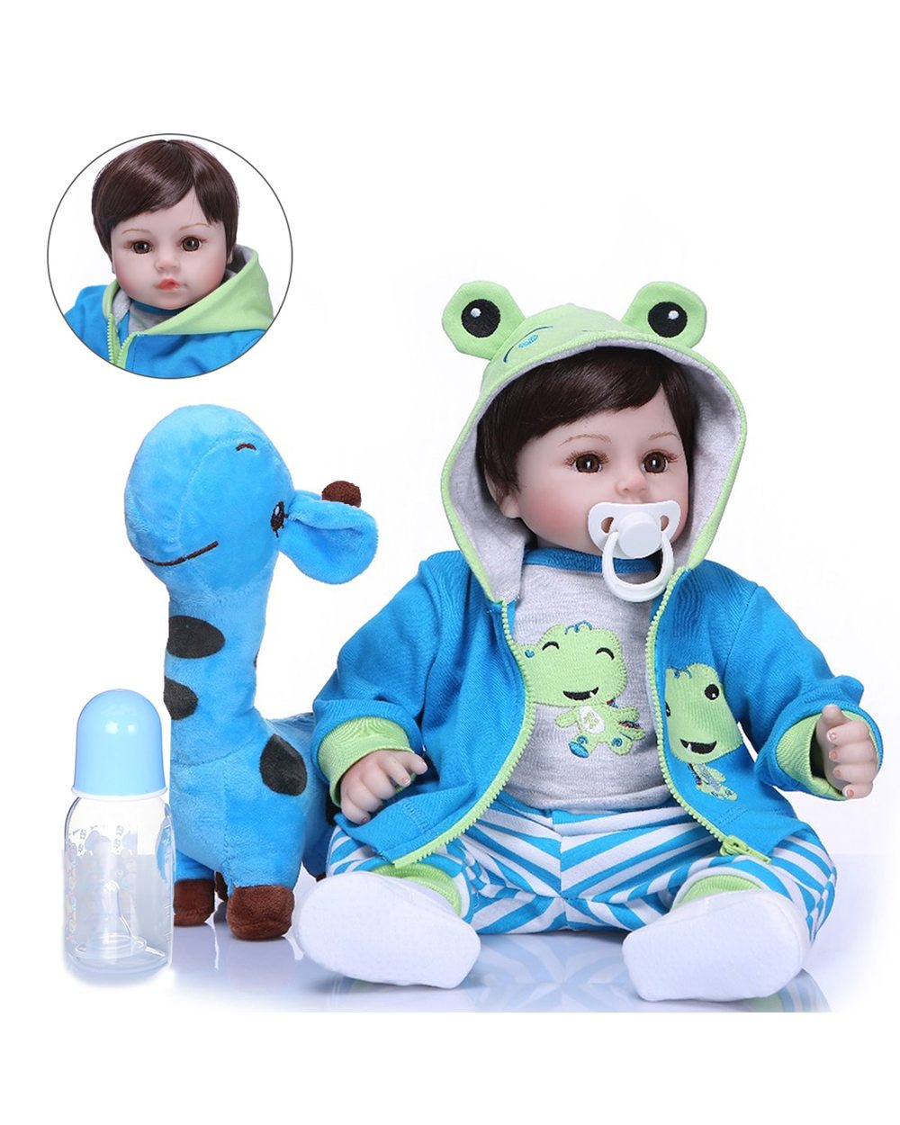 Bebe Reborn Doll Corpo de Silicone Pode Tomar Banho Chupeta magnetic Presente de Crianças Barato Promoção front-4
