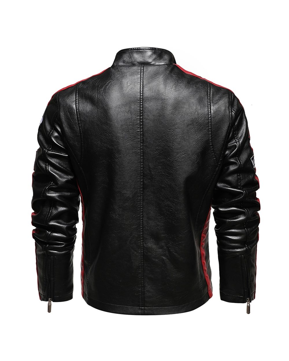 Jacket Men Fashion New Biker Leather Jacket Male Embroidery front-4