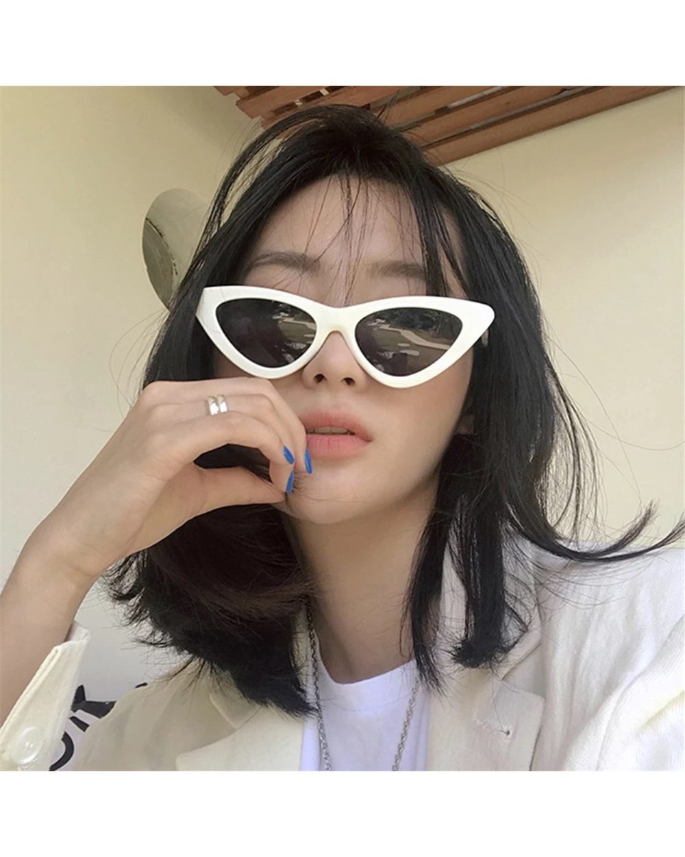 1Pc Sexy Cat Eye Triangle Sunglasses Retro Female Eyewear Uv400 Sun Glasses Polarized Streetwear Trending Fashion Ladie front-1