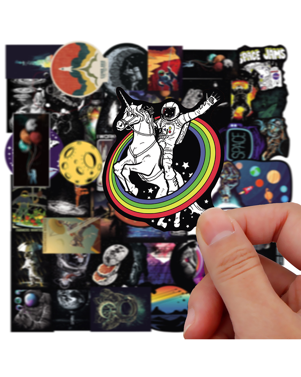 10/30/50PCS Outer Space Astronaut Graffiti Stickers Cartoon DIY Skateboard Fridge Motorcycle Luggage PVC Waterproof front-5