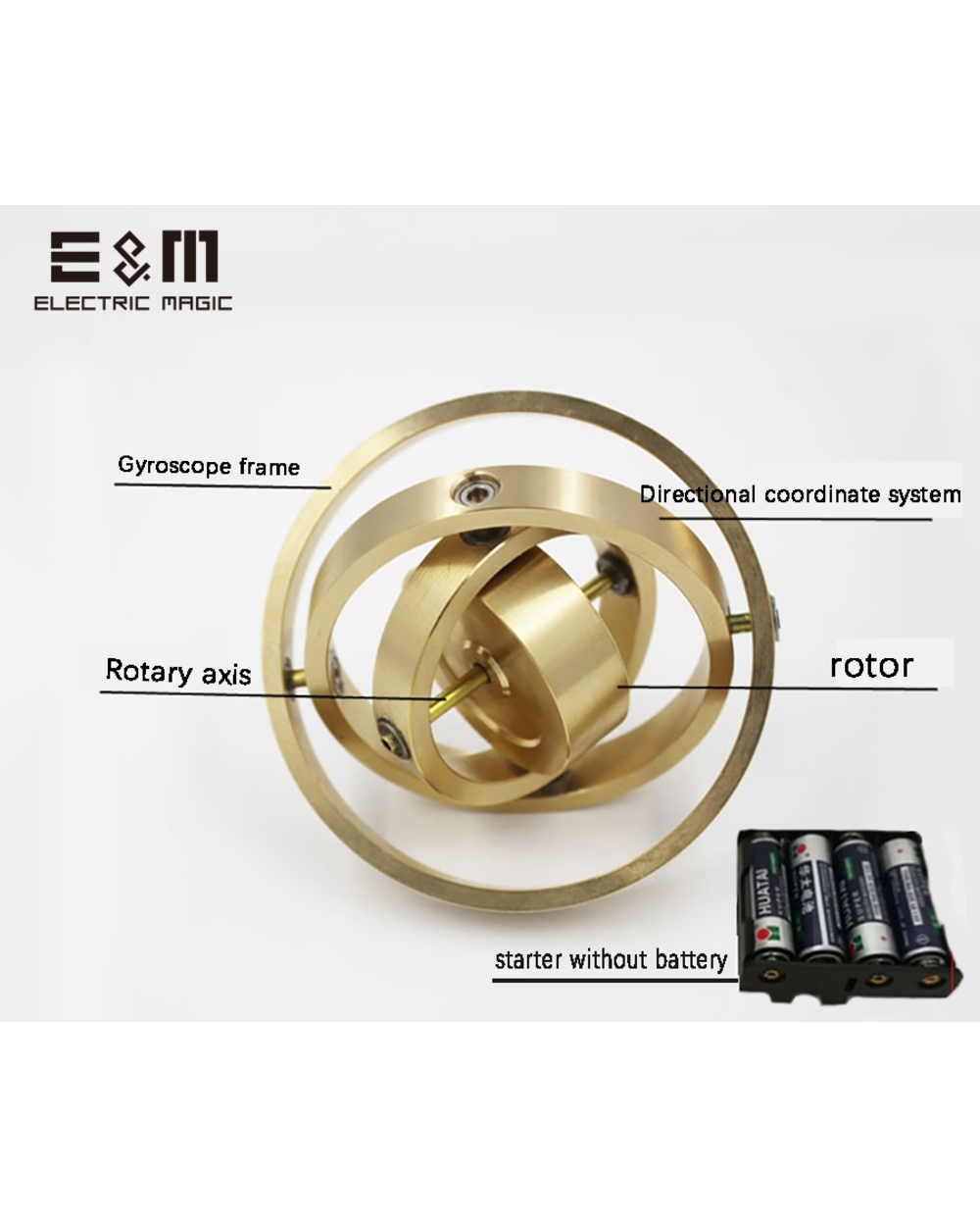 3 Axis Pure Copper Gyroscope Mechanics Inertial Guidance Systems Stabilizer Experimental Instrument Angular Momentum front-3