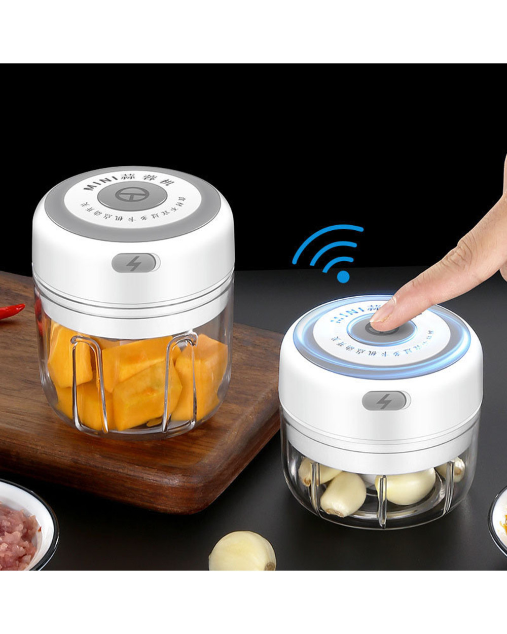 Mini Crusher Vegetable Chopper Shredder Kitchen Tools Meat Usb Charging Grinder Sturdy Cutter Fresh Chili Electric Garl front-2
