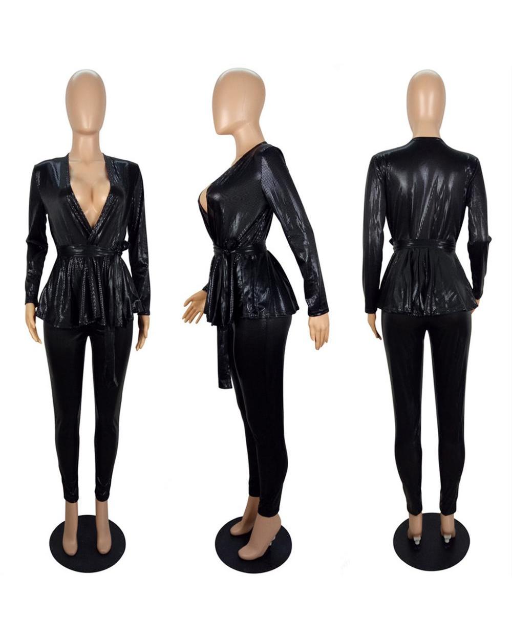 2020 New Arrival Casual European 2 Pieces Tracksuits Women Set Letters Hooded Tops Sports Suits Bb306 front-4