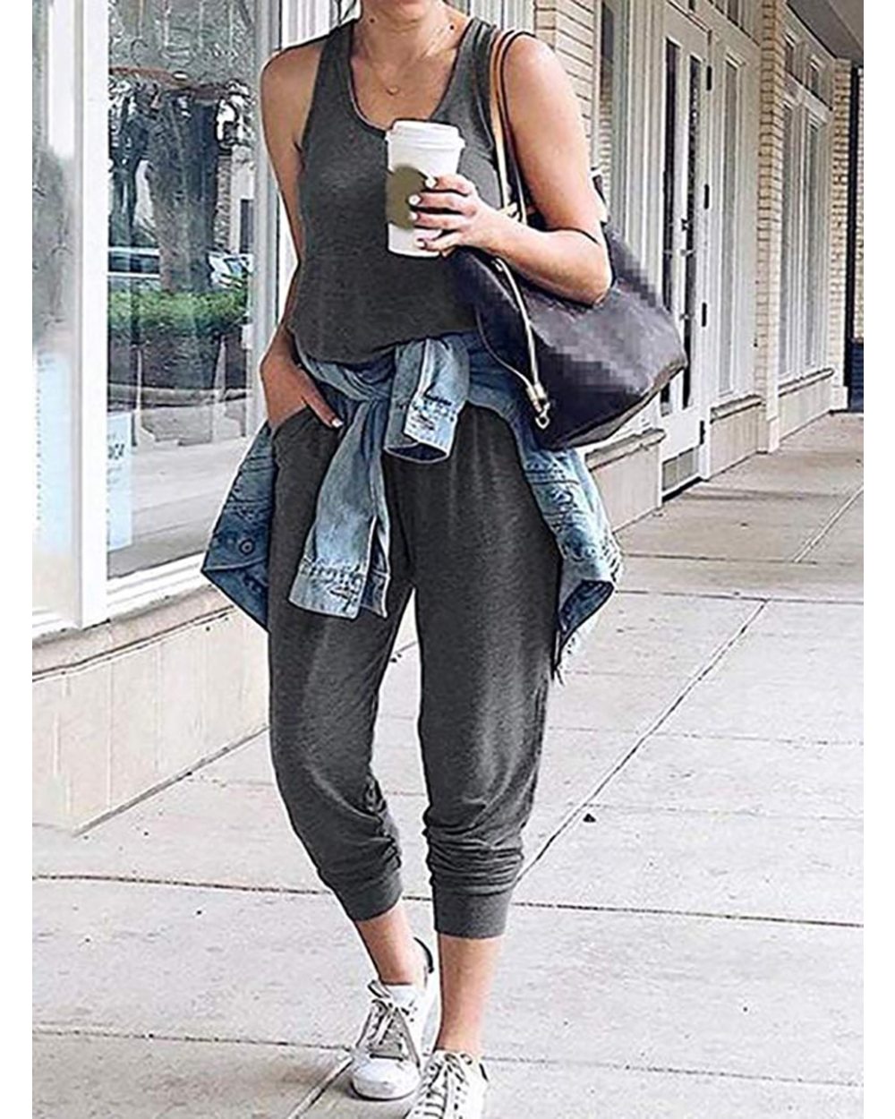 New product explosion 4 colors 2019 summer fashion belt with pocket women's lace plus size jumpsuit sling sexy jumpsuit front-3