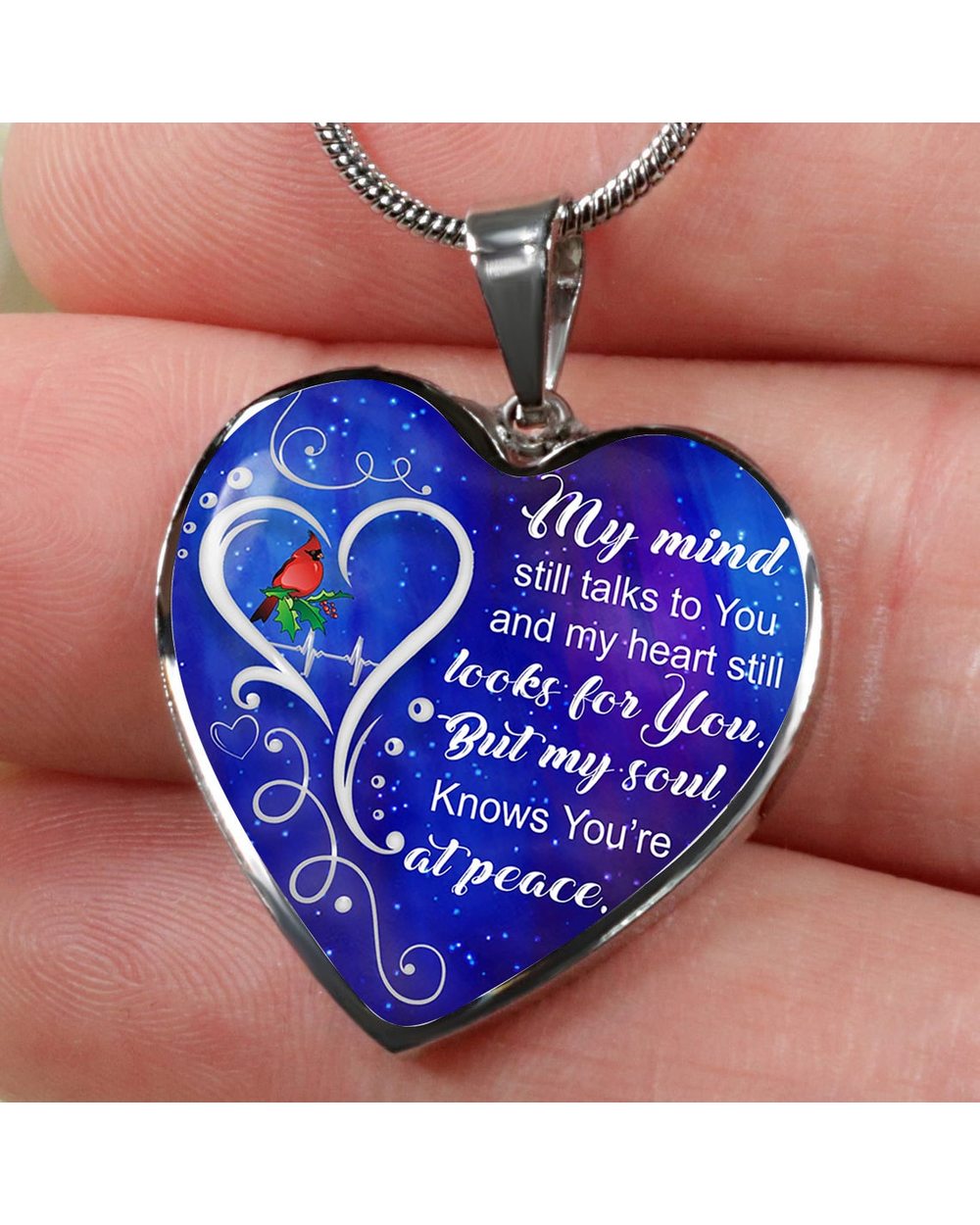 My Mind Still Talks To You Necklace Love Heart Pendant front-0
