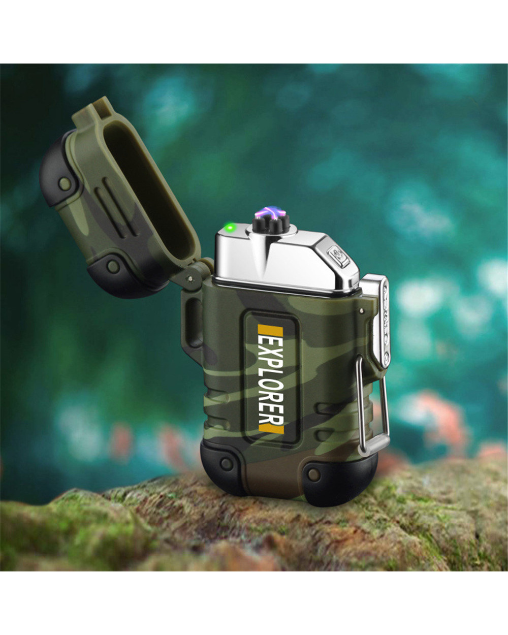 Outdoor Waterproof Electronic Lighter Portable Usb Charging Plasma Dual Arc Igniter Smoking Accries Camping Tools front-5