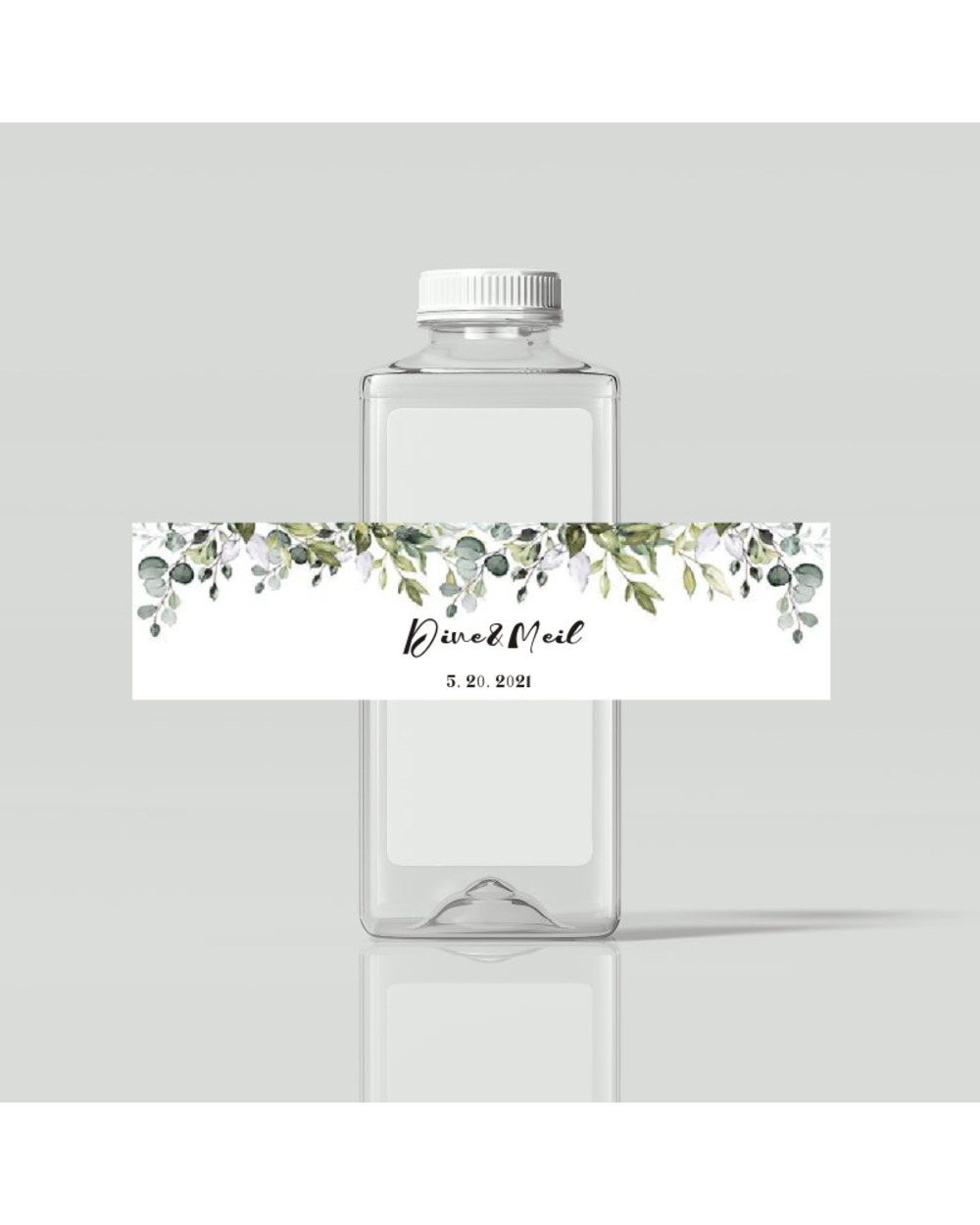 Wedding Water Bottle Label Personalized Sticker Thank You Label Customized Date Picture front-1