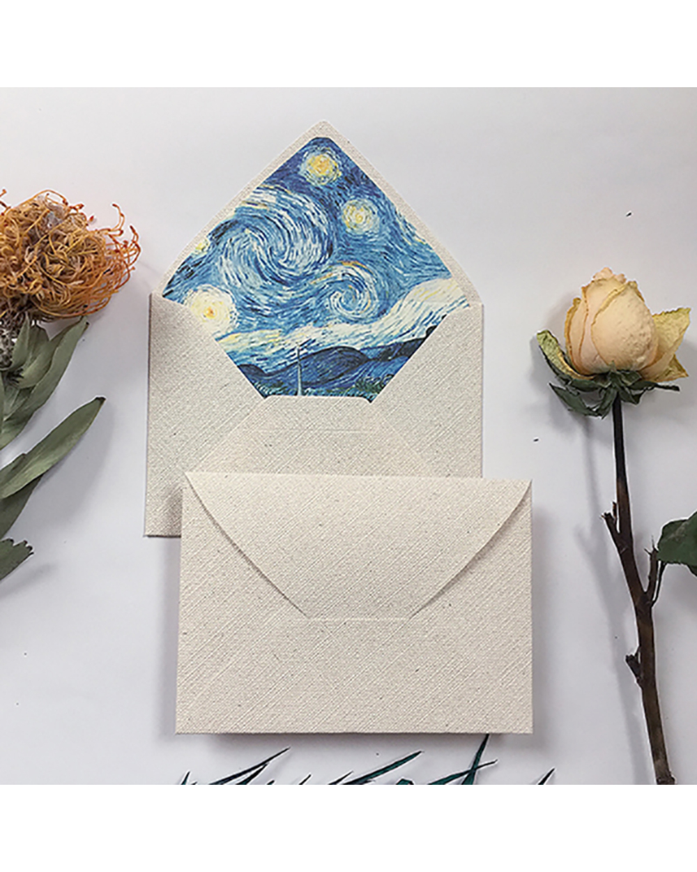 Vintage Paintings Office Message Writing Paper Letter Hemp Texture Style Invitation Envelope Letter Paper School Statio front-2