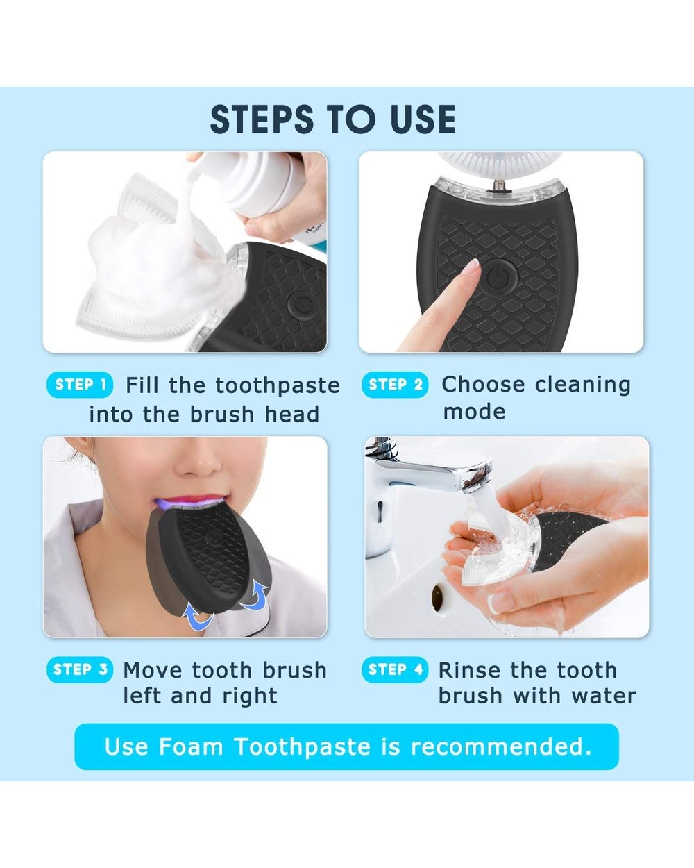 Ultrasonic Electric Toothbrush U-Shaped Automatic Timing Toothbrush Charging Adult Tooth Whitening Electric Toothbrush front-4