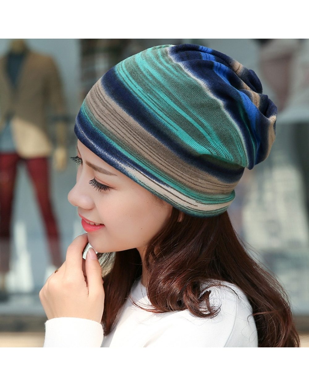 Autumn Winter Beanie Hat Men Womenthin Knitted Hats Skullies Beanies Flannel Warm Bonnet Unisex Multifunction Hedging C front-3