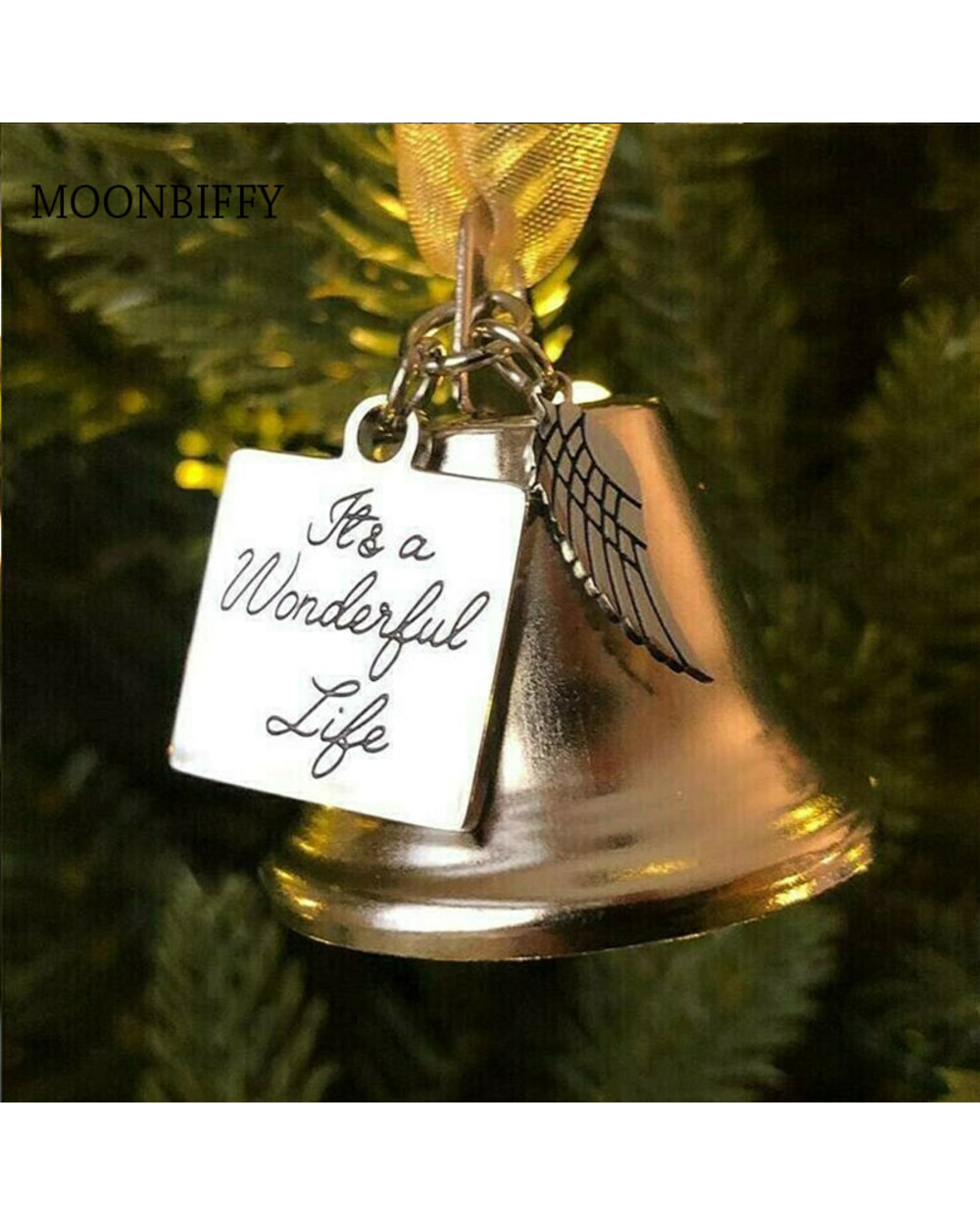 Angel Wings Bell Ornaments (Stainless Steel) front-0