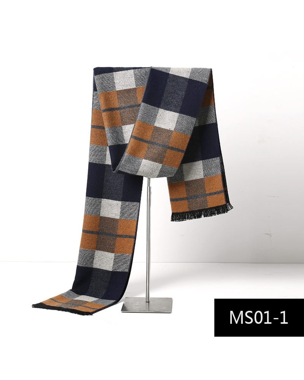 Luxury Brand Plaid Cashmere Scarf For Men Winter Warm Neckerchief Male Business Scarves Long Pashmina Christmas Gifts front-2