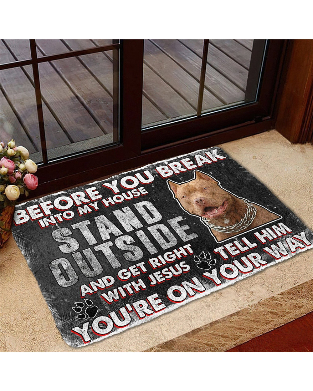 Animal Doormat 3D Pattern German Shepherd Before You Broke Into My House Doormat for Bedroom Toilet Non-slip KitchenMats front-3