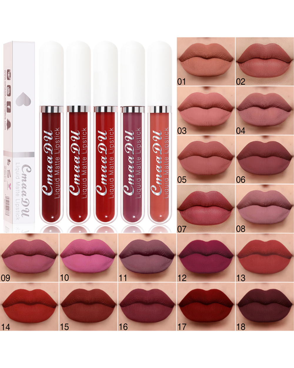 Sexy Red Matte Velvet Lip Gloss Nude Liquid Lipsticks Waterproof Long Lasting Nonstick Cup Lipgloss Makeup front-5