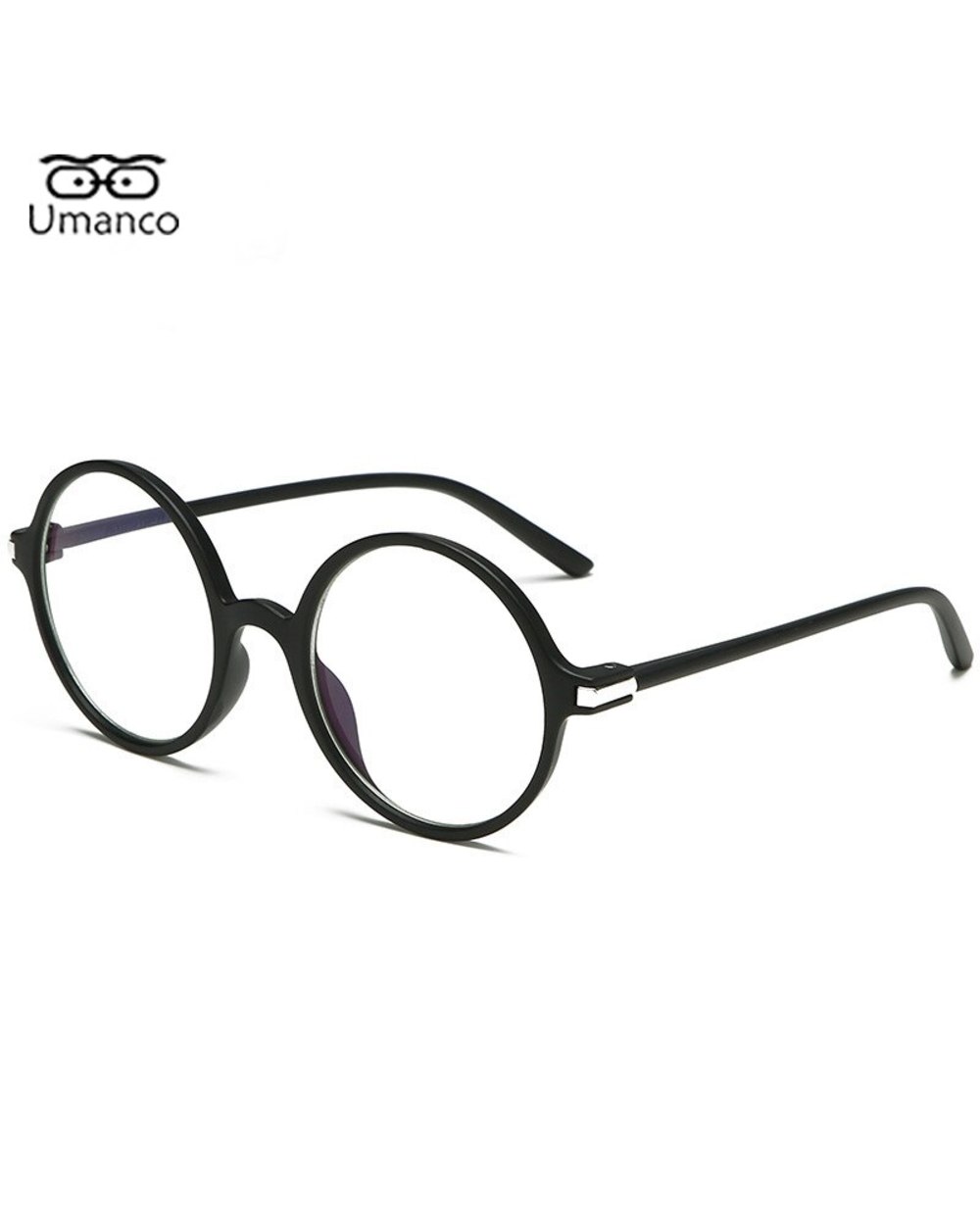 Vintage Black Round Myopia Glasses For Men Women Anti Blue Light Computer Eyeglasses Finished Prescription Nearsight Ey front-1