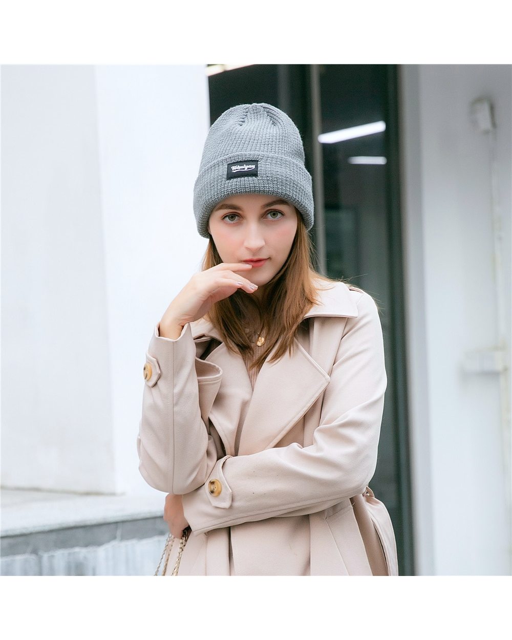2022 New Reflective Beanie Hat Women Skullies Autumn Winter Cap Fashion Female Bonnet Warm Caps Brand Knitted Hats For front-3