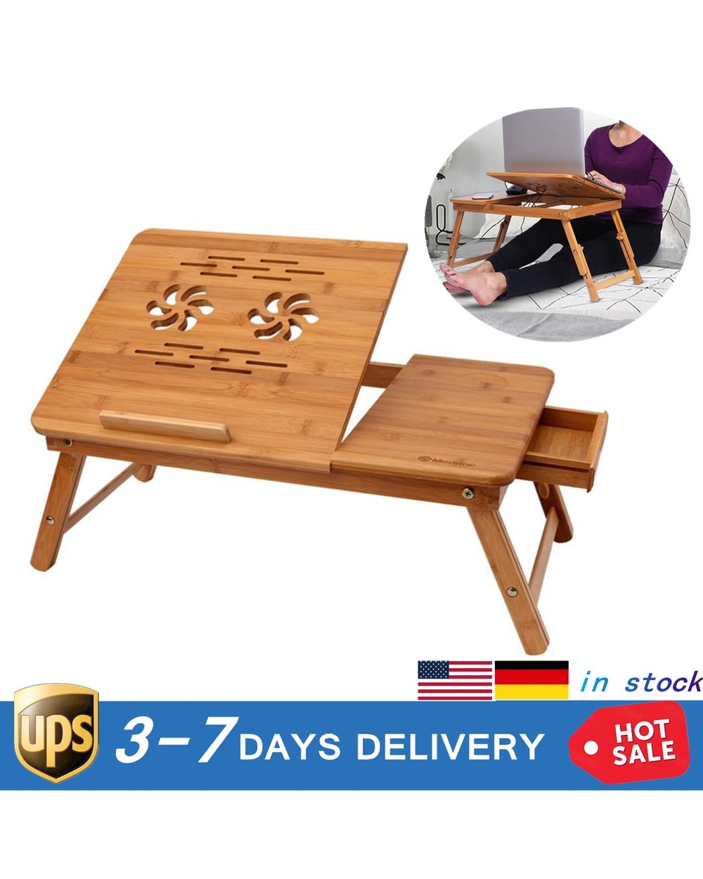 Adjustable Portable Foldable Laptop Desk Table front-0